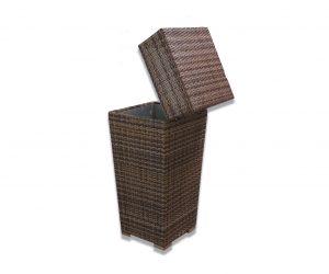 Rich results on Google's SERP when searching for "wicker trash bin"