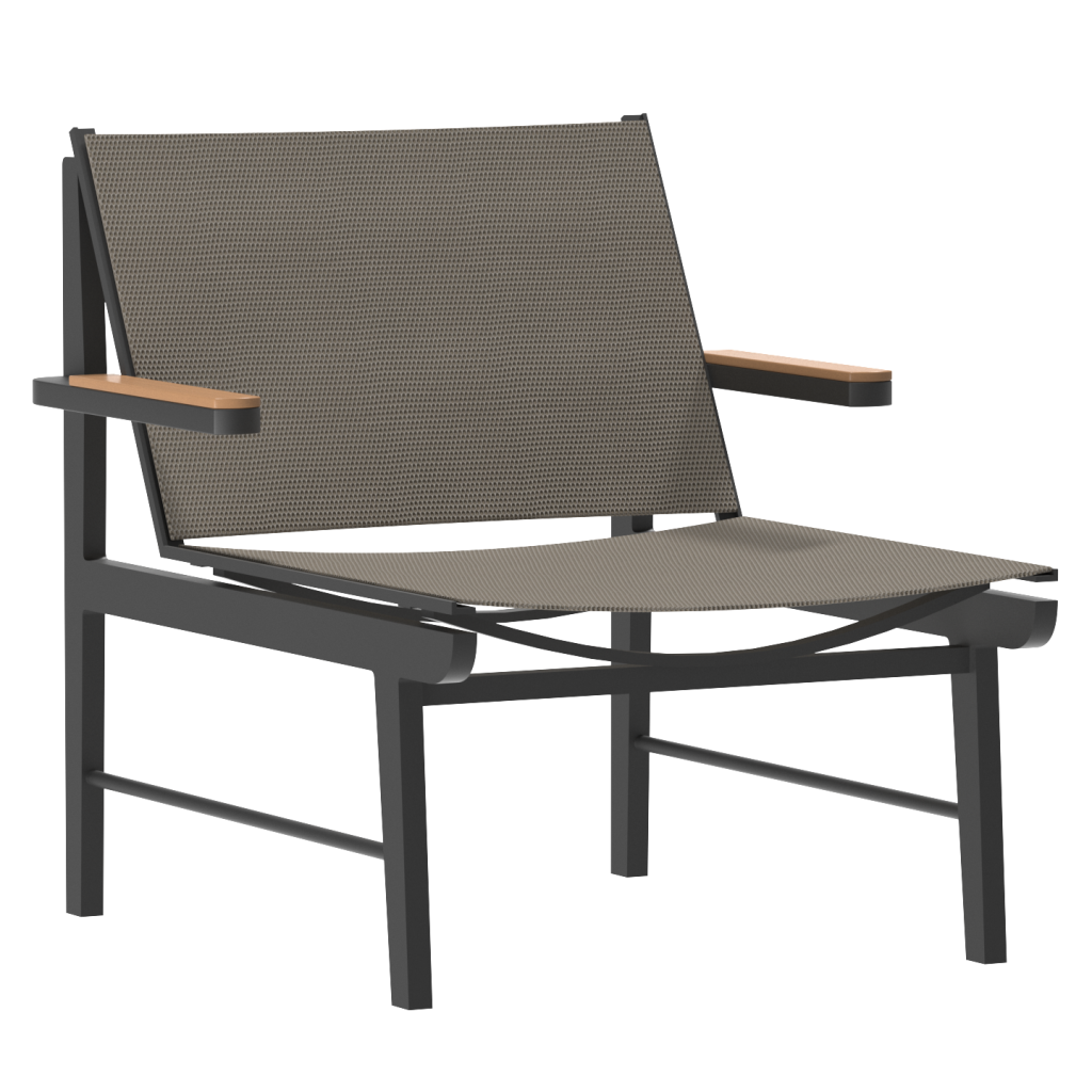 Atlas Adirondack Outdoor Lounge Chair Light Beige Gray Aluminum