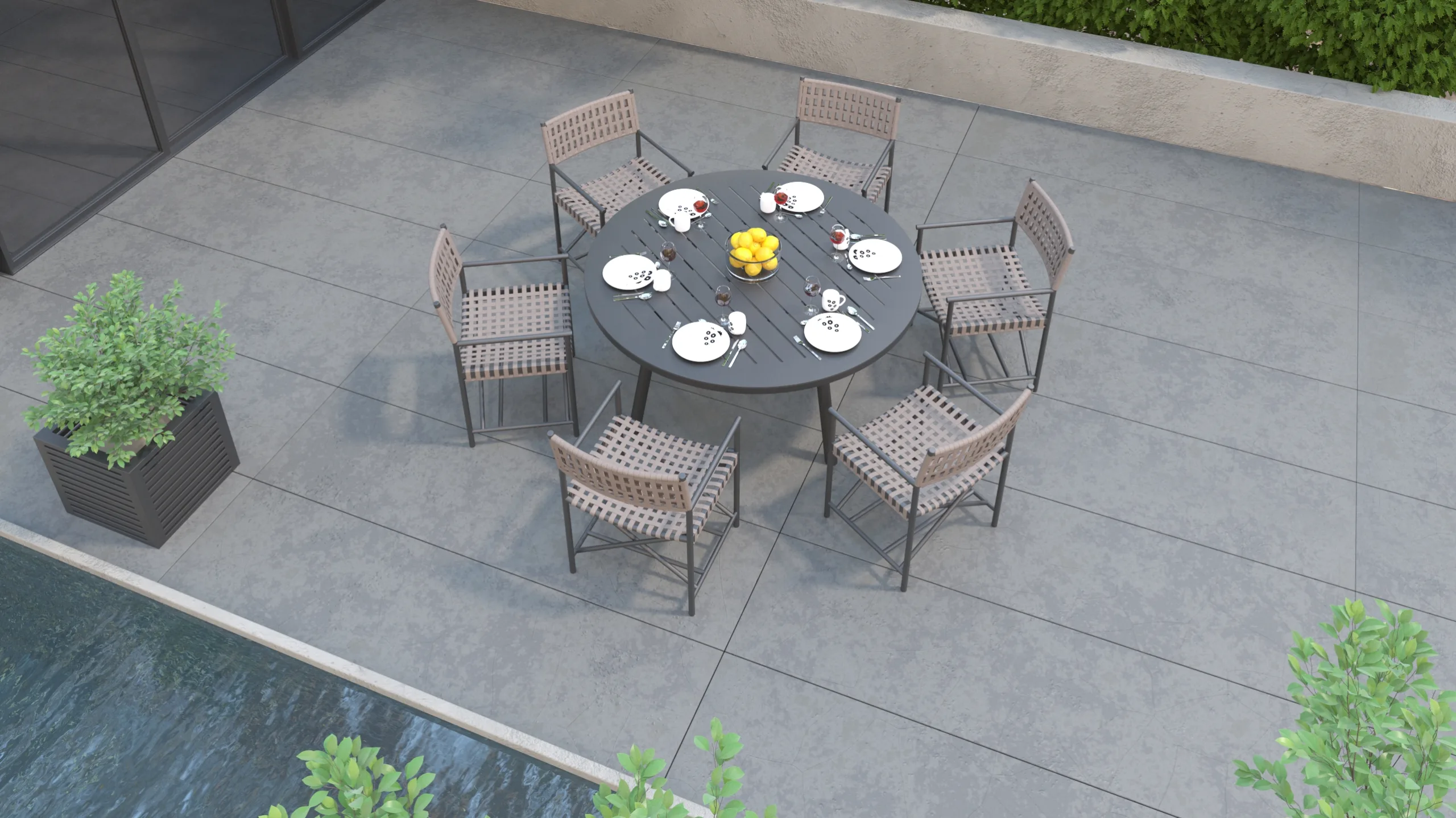 GIZA ROUND DINING TABLE TOP VIEW