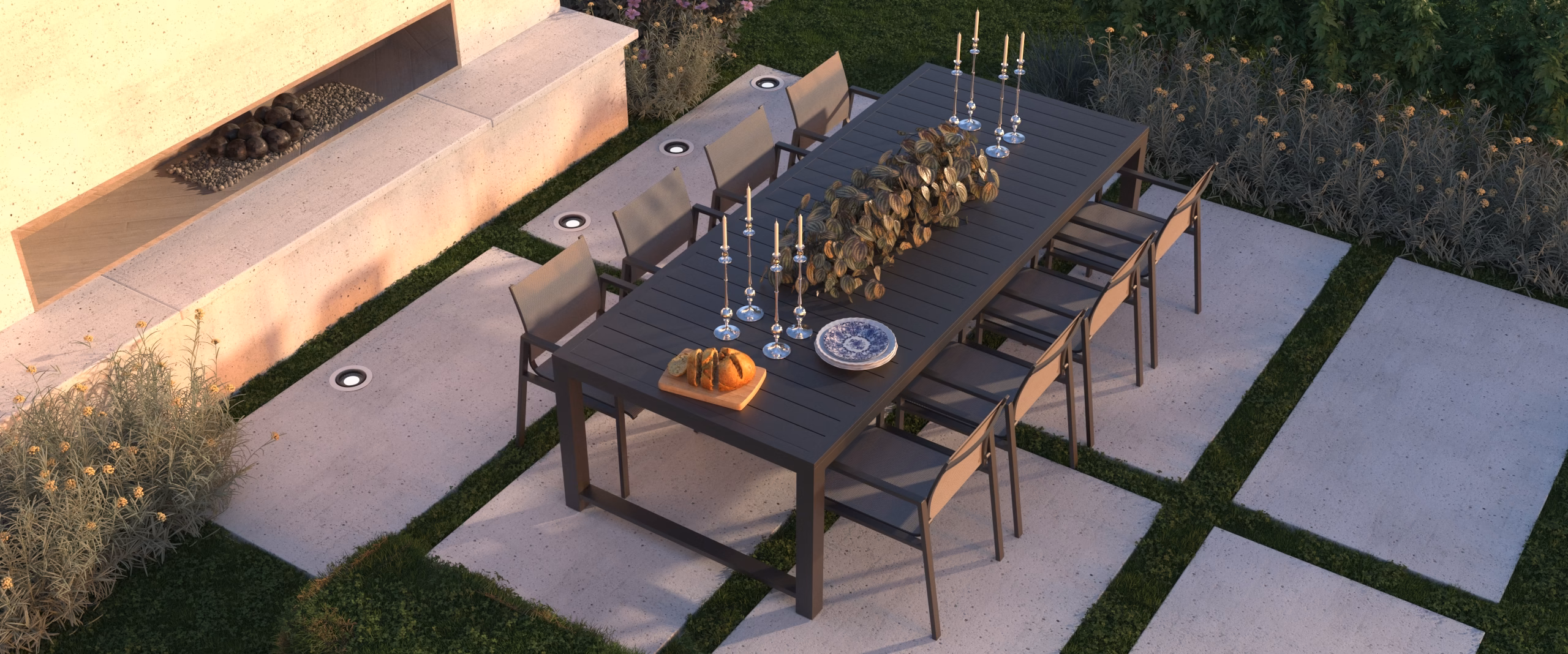Home-Outdoor Furniture 3 AZTEC DINING TABLE VIEW 03A